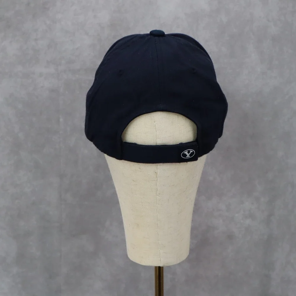 BYU‎ Flat Bill Autographed Navy Adjustable Fan Athletic Cotton Baseball Cap Hat